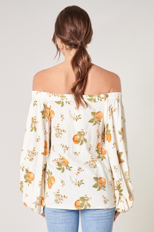 Orange Blossom Off the Shoulder Top