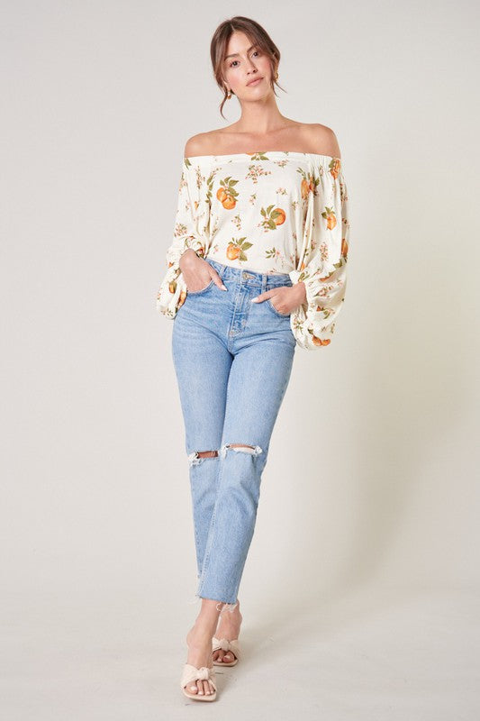 Orange Blossom Off the Shoulder Top