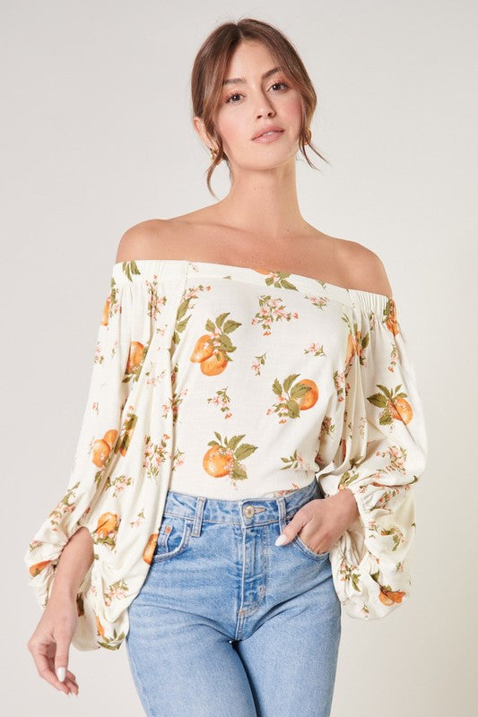 Orange Blossom Off the Shoulder Top