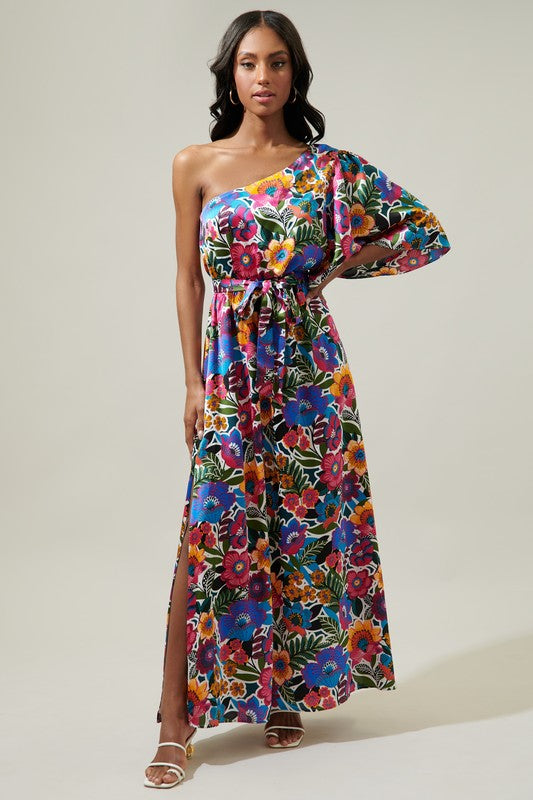 Santa Elena One Shoulder Maxi Dress