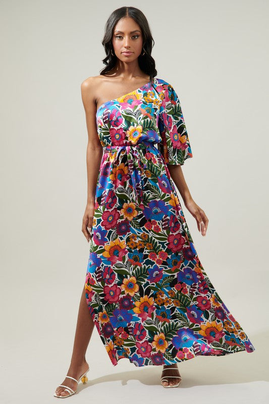 Santa Elena One Shoulder Maxi Dress