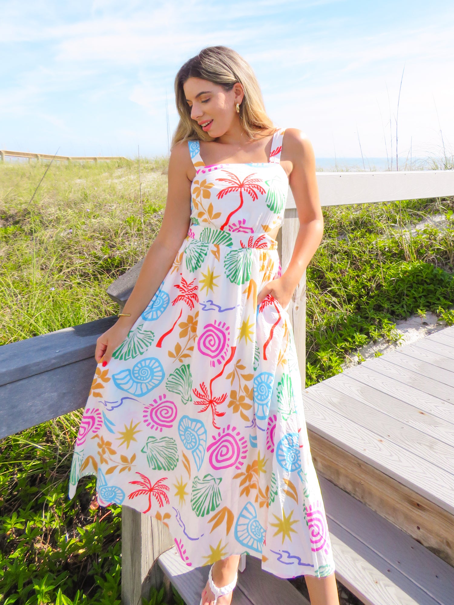 Tropics Cutout Midi Dress