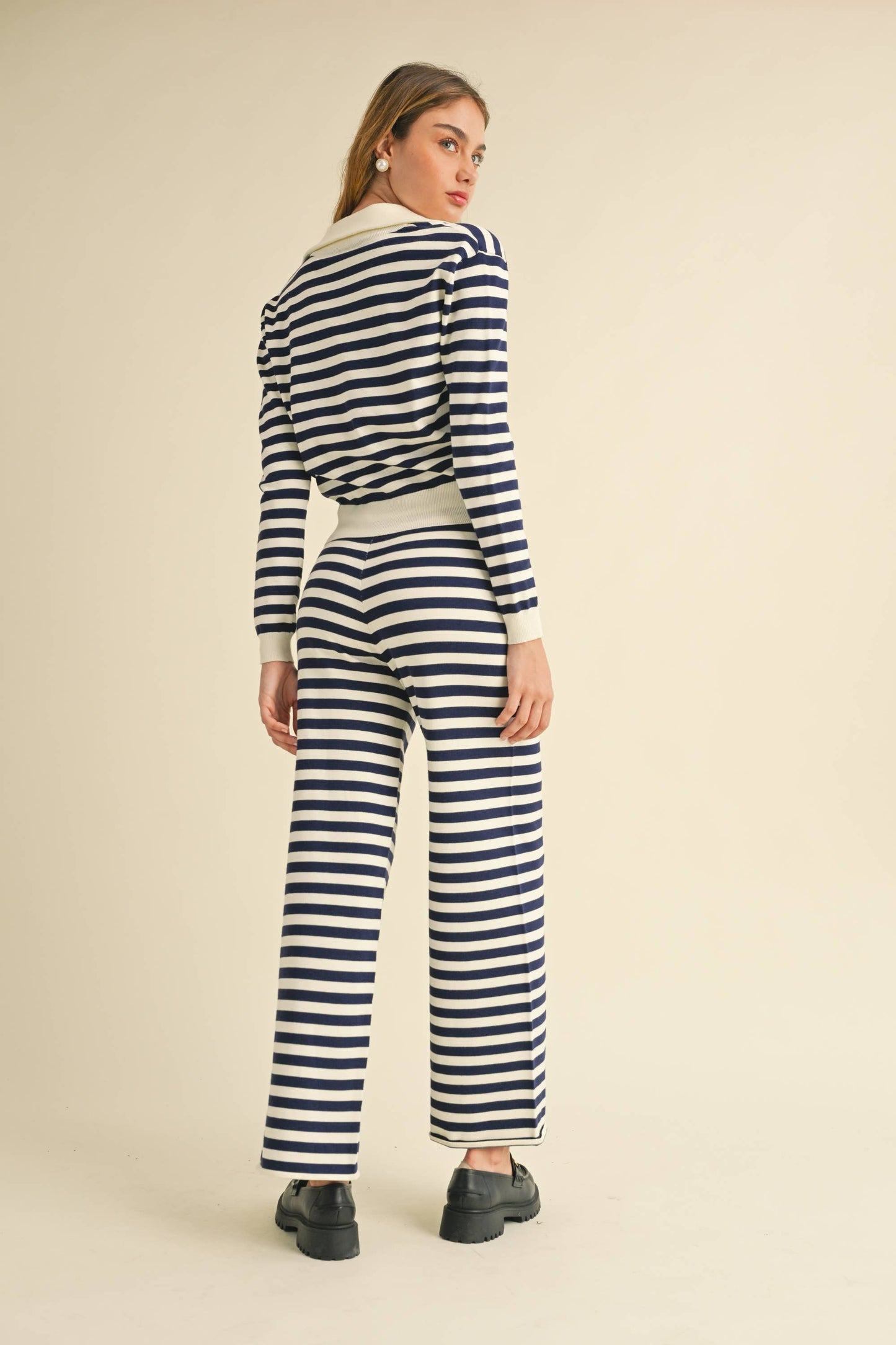 Marine Stripe Knit Pants