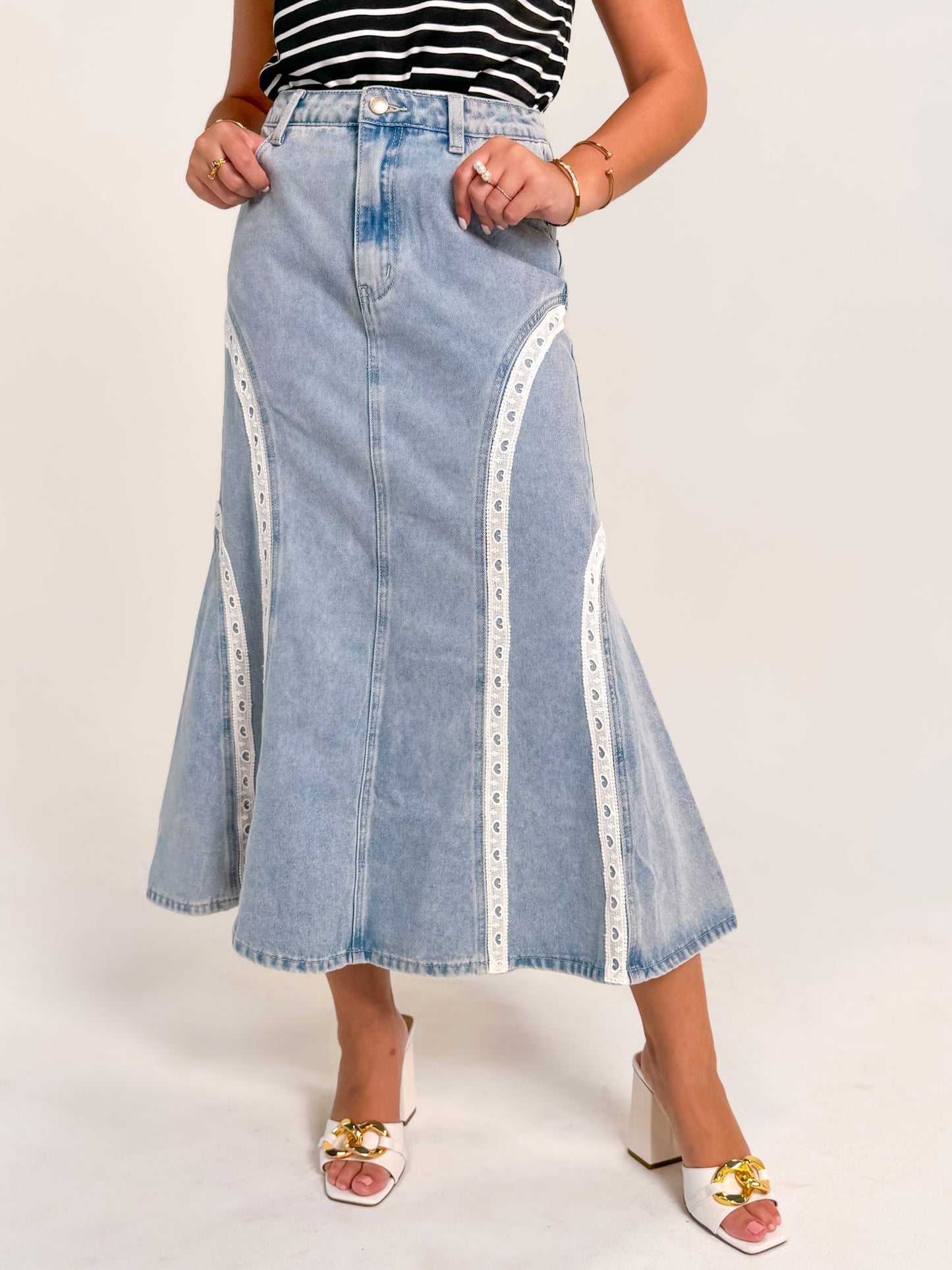 Denim Midi Skirt