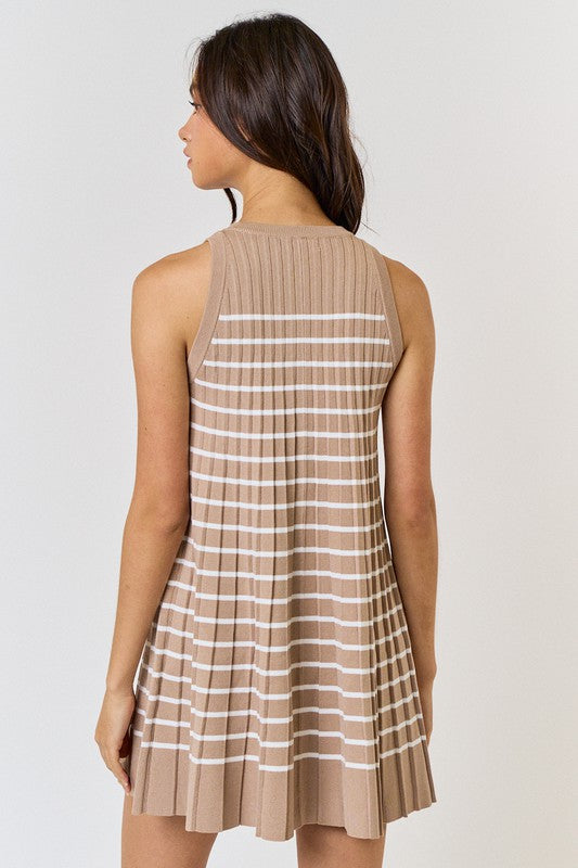 Casual Elegance Stripe Knit Dress