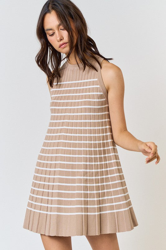 Casual Elegance Stripe Knit Dress