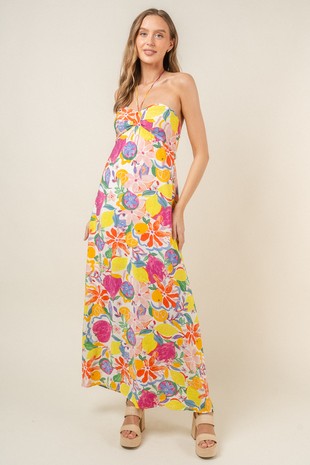 Fruity Floral Maxi Dress