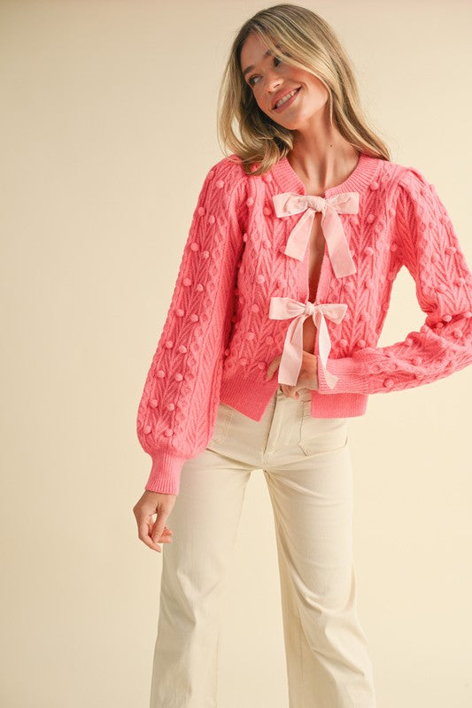 Lolita Pom Pom Bow Cardigan