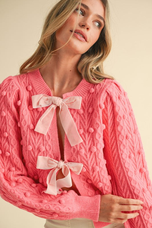 Lolita Pom Pom Bow Cardigan