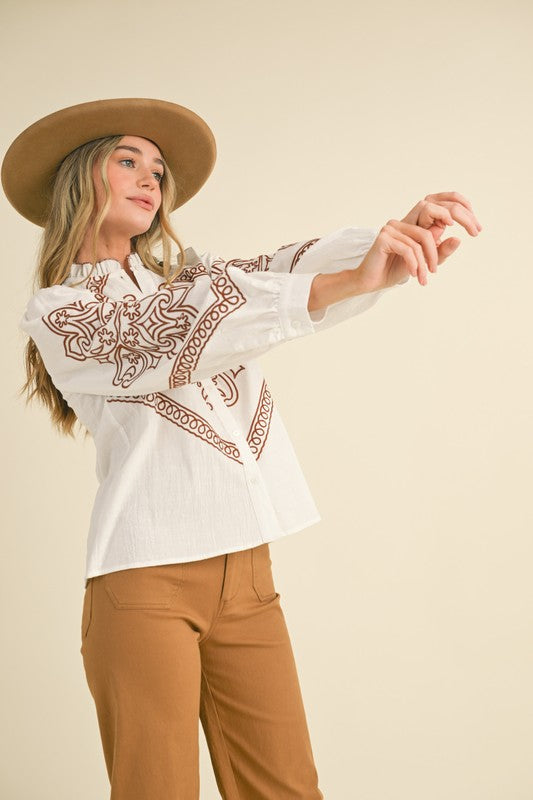 Western Embroidered Top