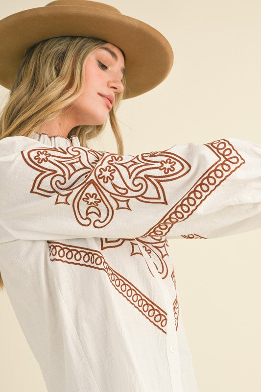 Western Embroidered Top