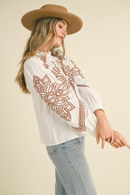 Western Embroidered Top