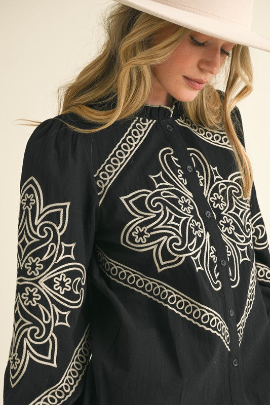 Western Embroidered Top