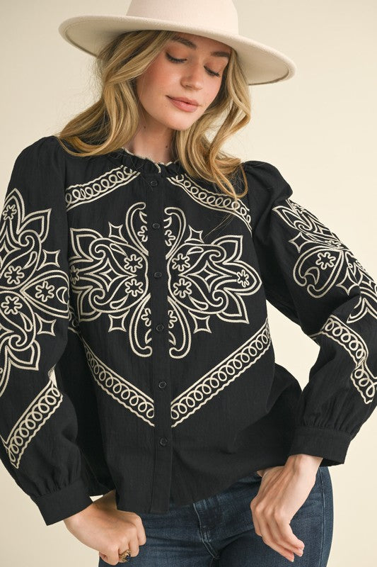 Western Embroidered Top