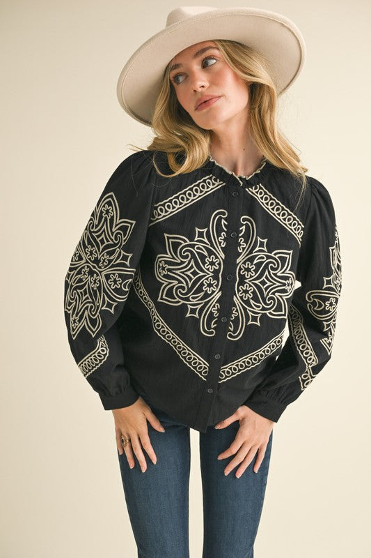 Western Embroidered Top