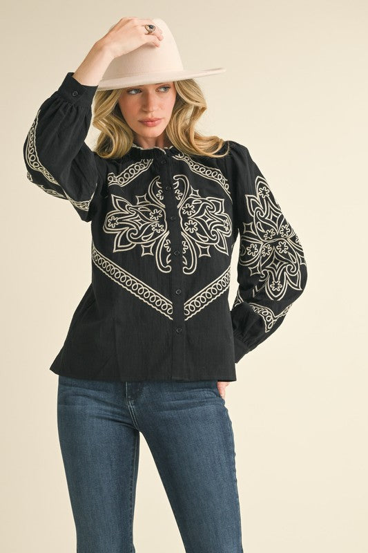 Western Embroidered Top