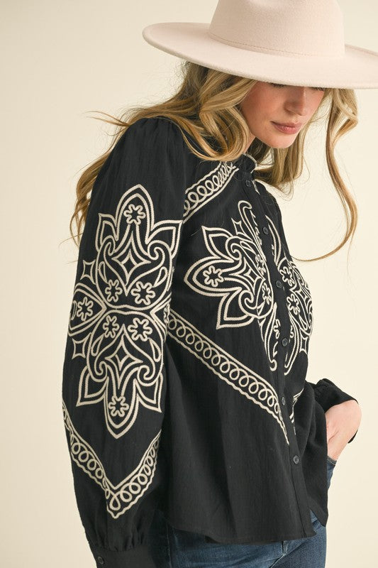 Western Embroidered Top