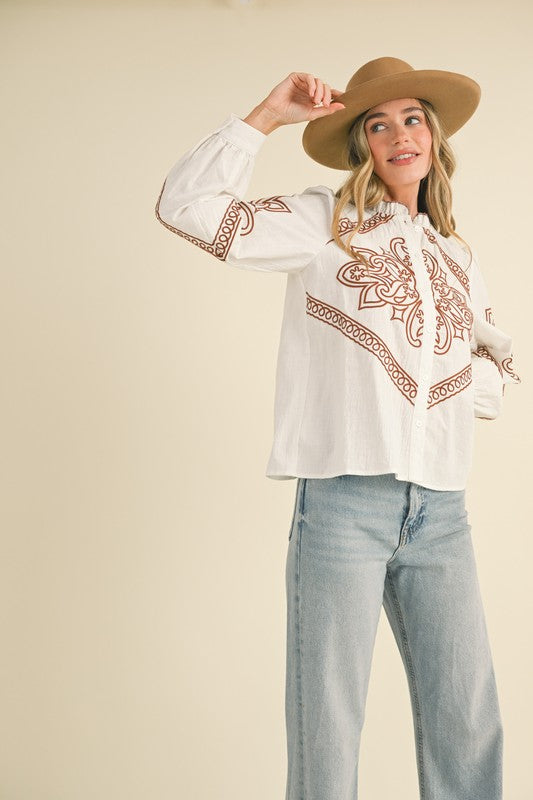 Western Embroidered Top