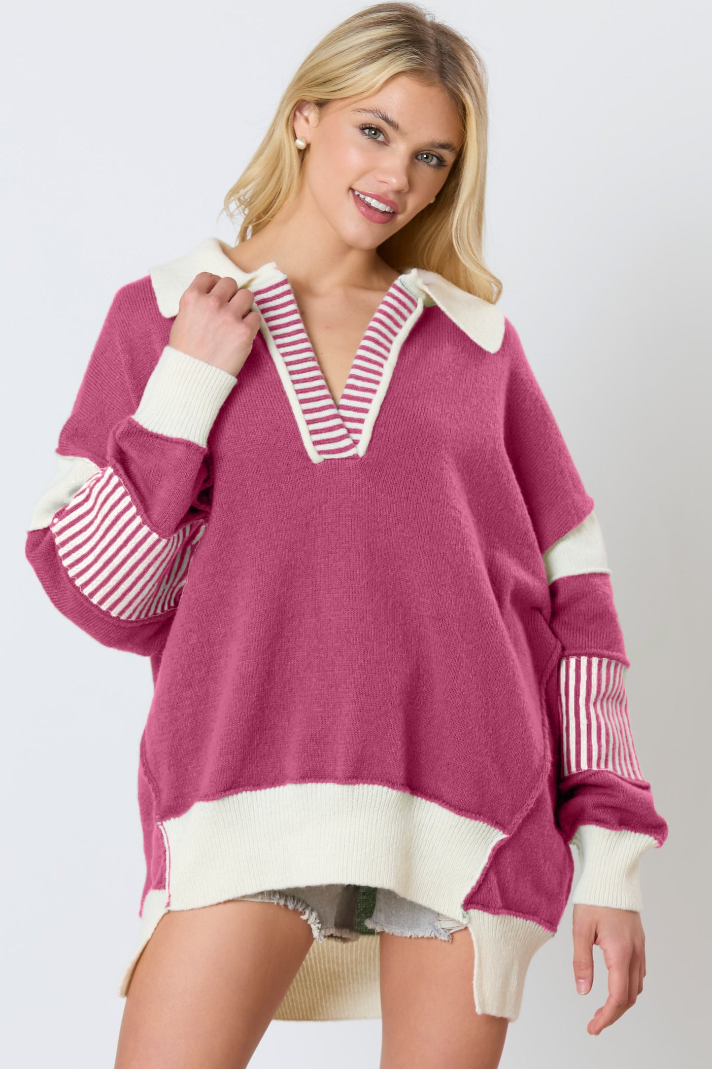 Stevie Oversized Collared Sweater