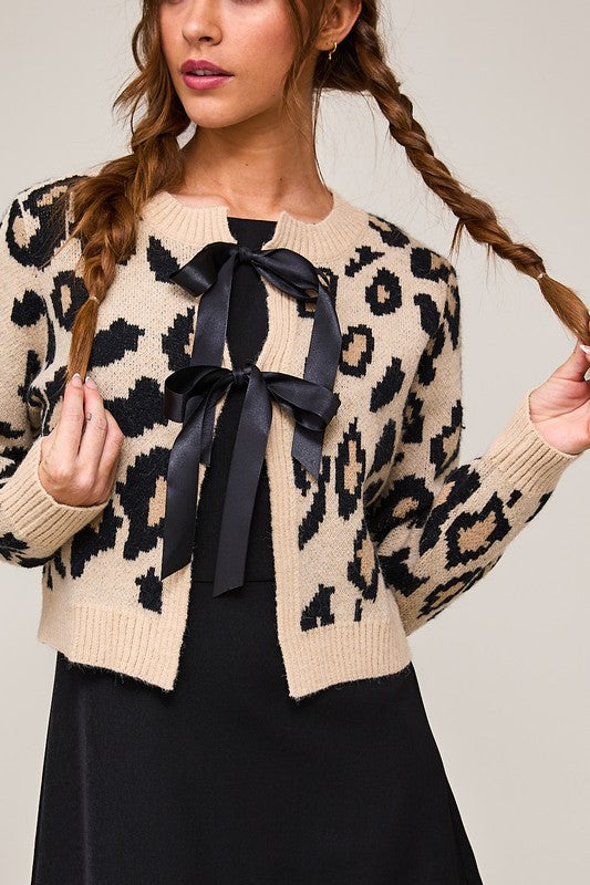 Spot On Leopard Bow Cardigan