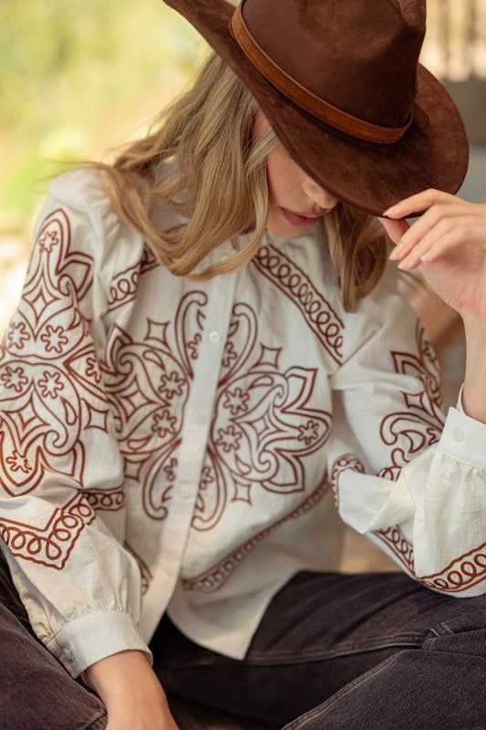 Western Embroidered Top