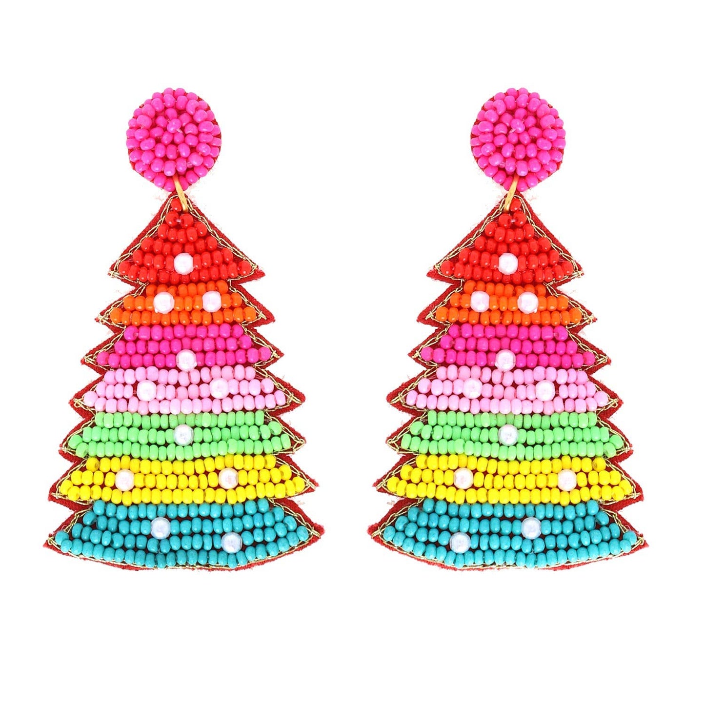 Rainbow Christmas Tree Earrings