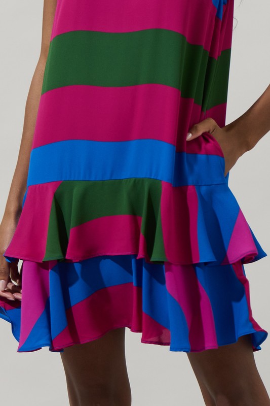 Jewel Tone Stripe Shift Dress