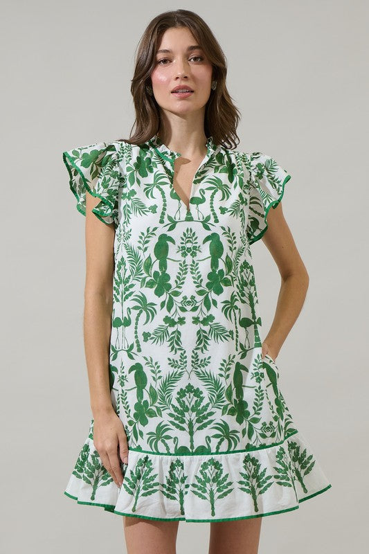 Toucan Jungle Print Shift Dress