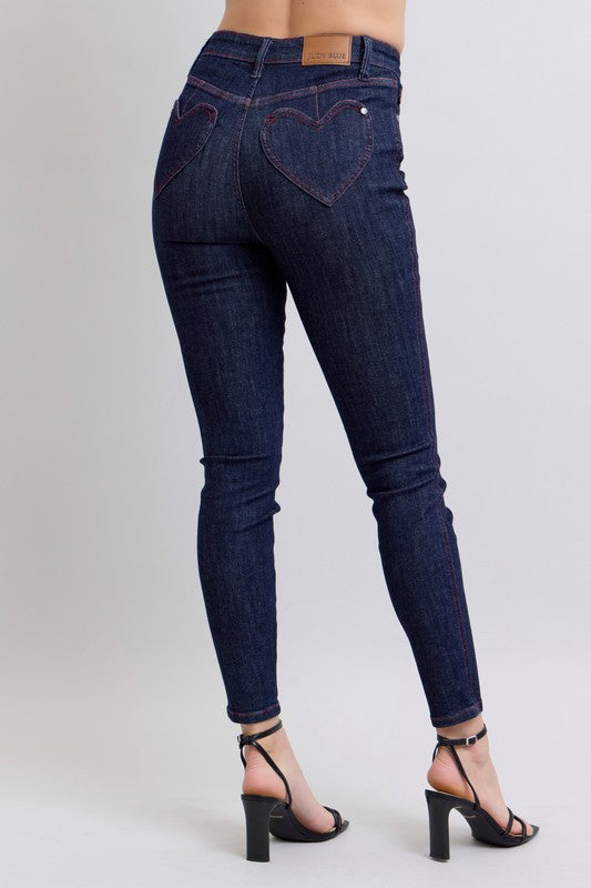 Judy Blue Heart Pocket Skinny Jeans