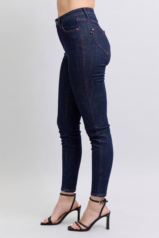 Judy Blue Heart Pocket Skinny Jeans