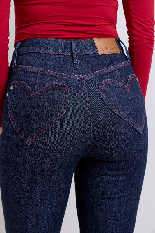 Judy Blue Heart Pocket Skinny Jeans