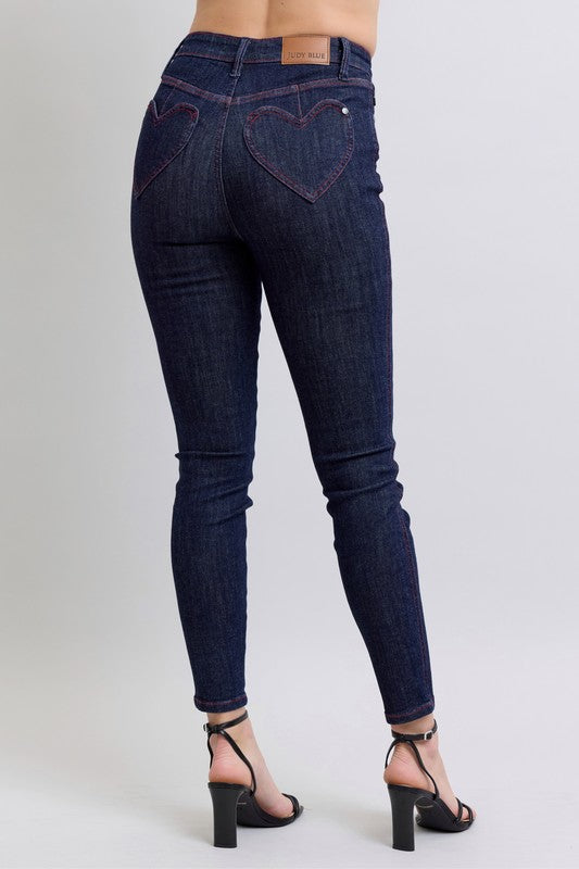 Judy Blue Heart Pocket Skinny Jeans