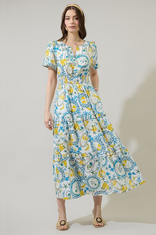 Havana Banana Poplin Maxi Dress