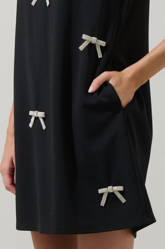 Bow Shift Mini Dress