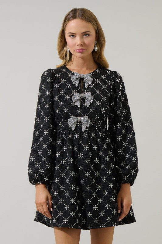 Tweed Glow Bow Dress