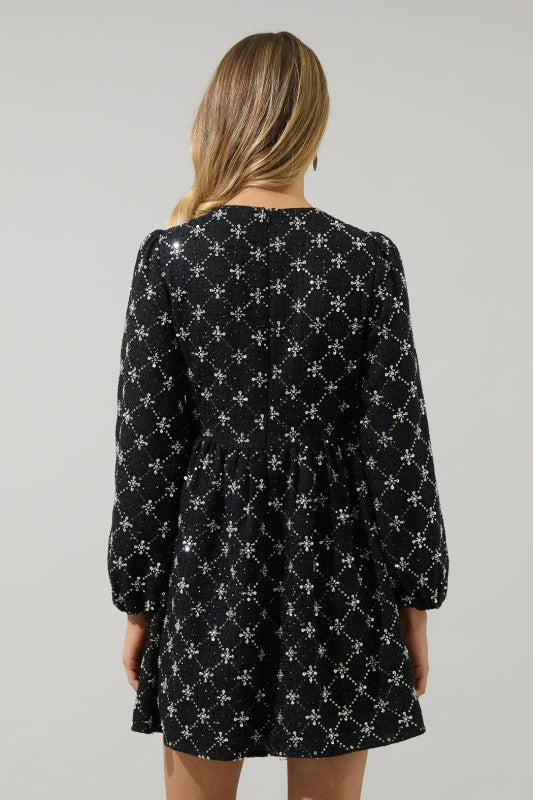 Tweed Glow Bow Dress