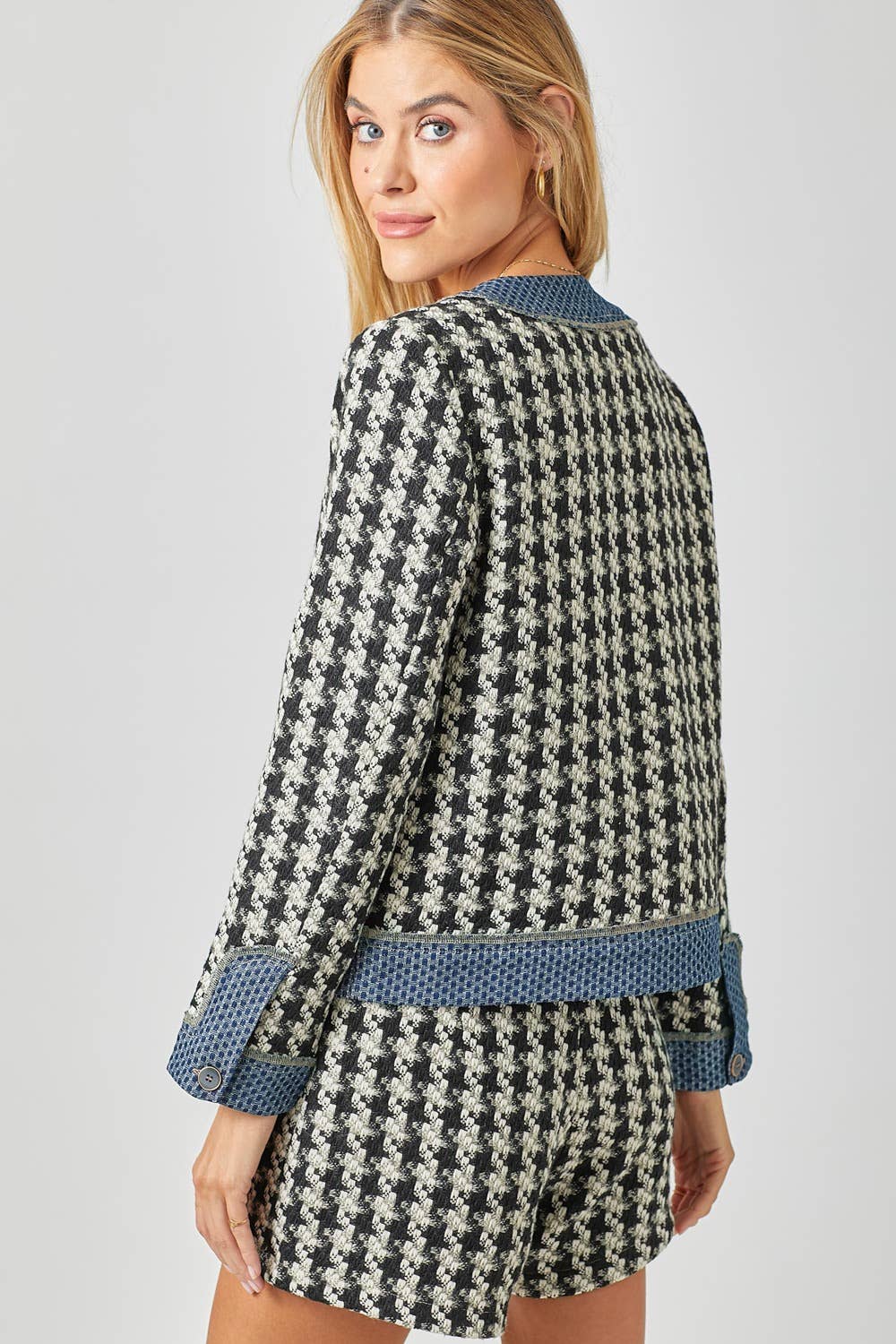 C'est Femme Houndstooth Tweed Jacket