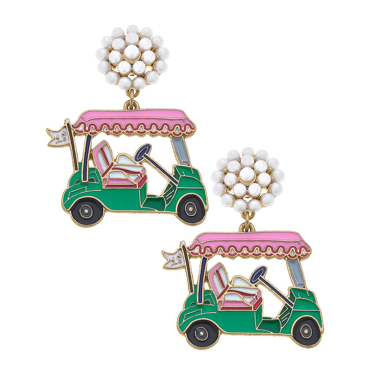 19th Hole Golf Cart Earrings