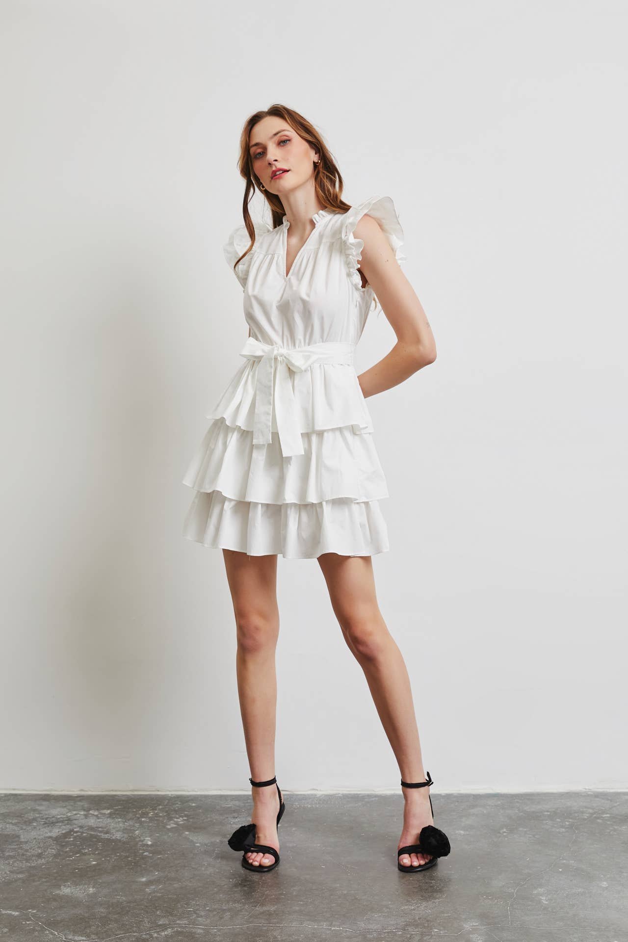 Cherry on Top Poplin Ruffle Dress