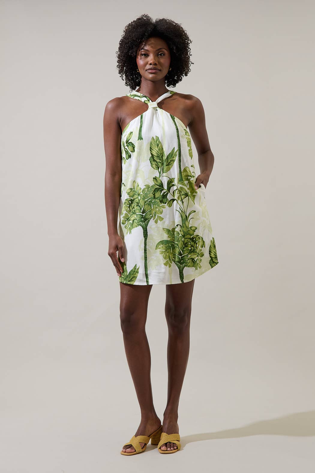 Palms Tropical Halter Mini Dress