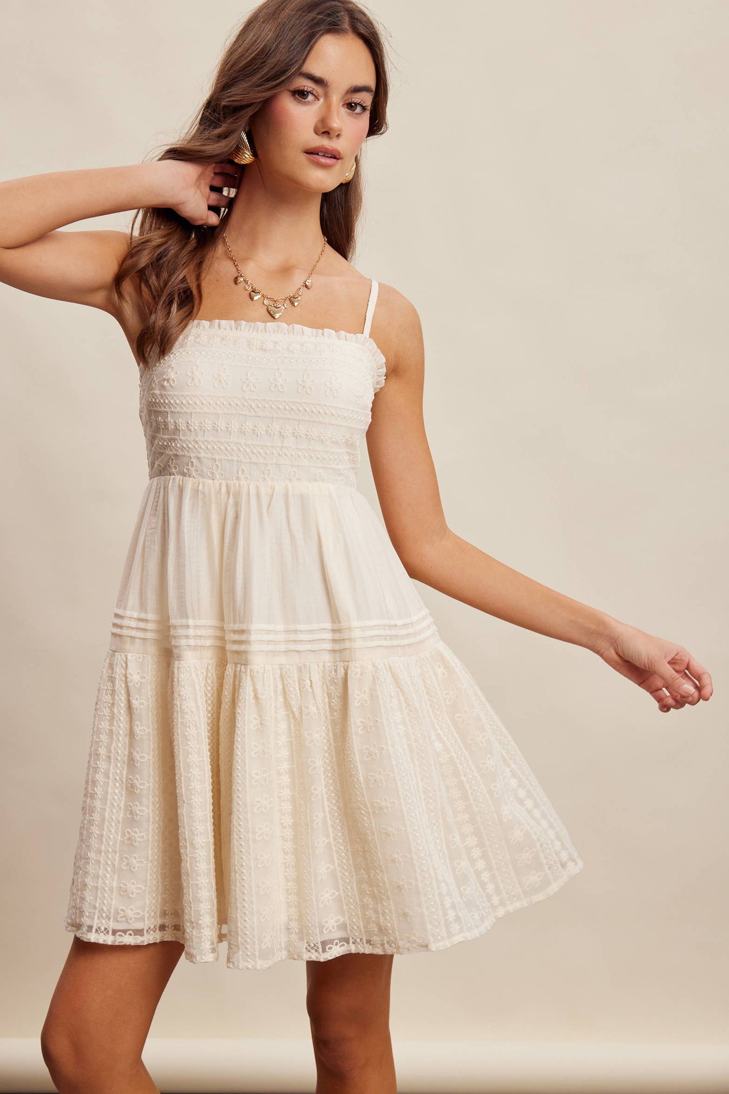 Lace Tiered Mini Dress