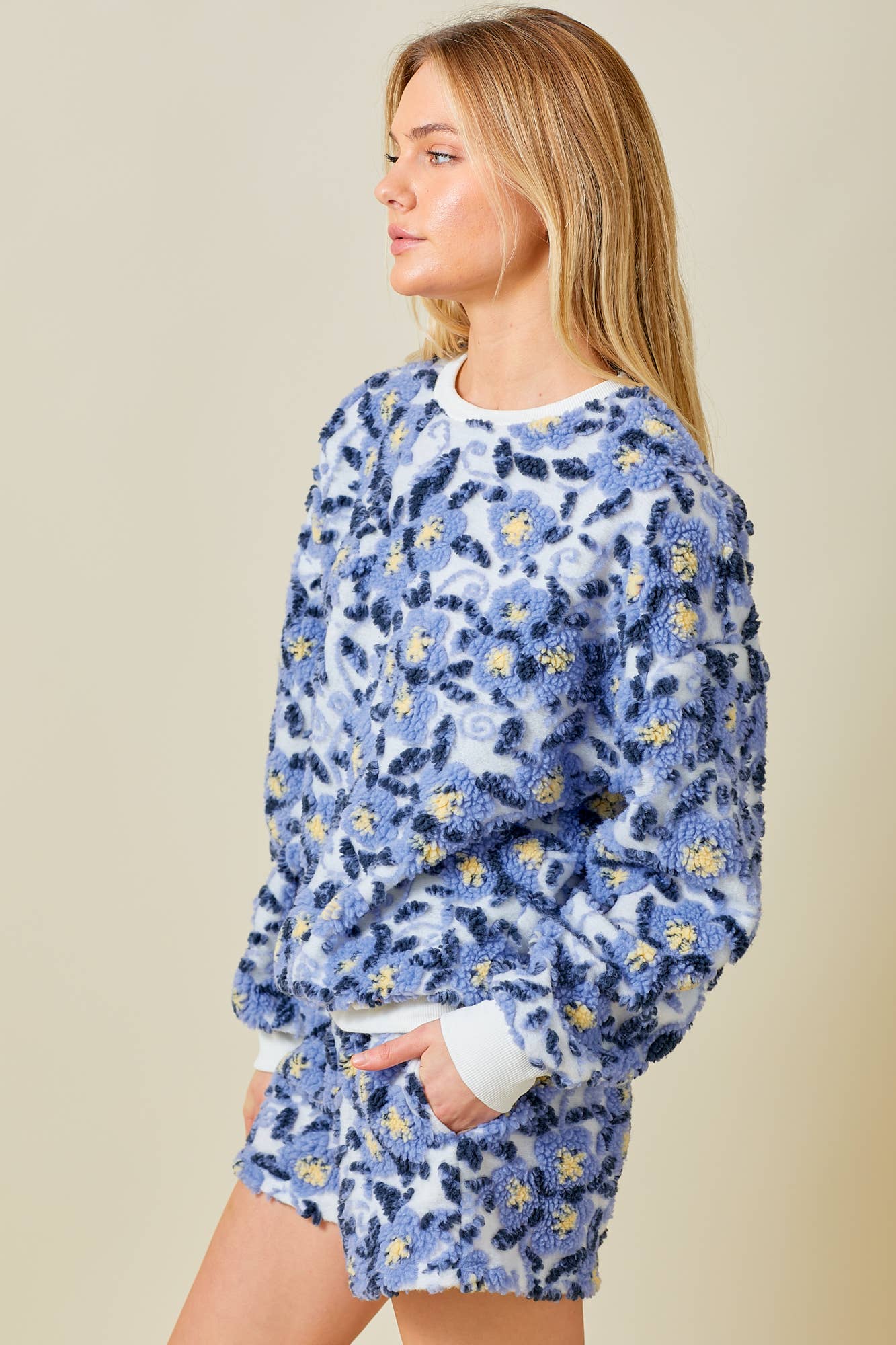 Floral Bliss Sherpa Pullover