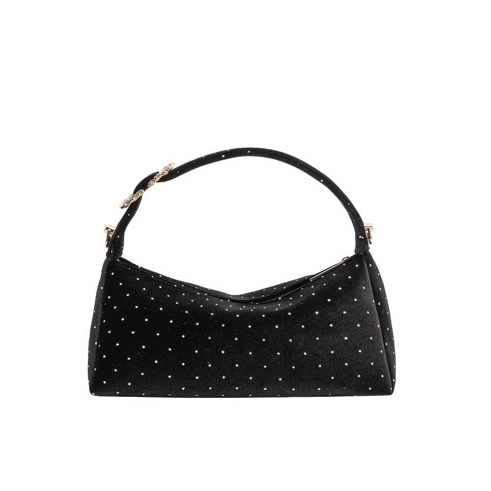 Shanice Black Velvet Crossbody Bag