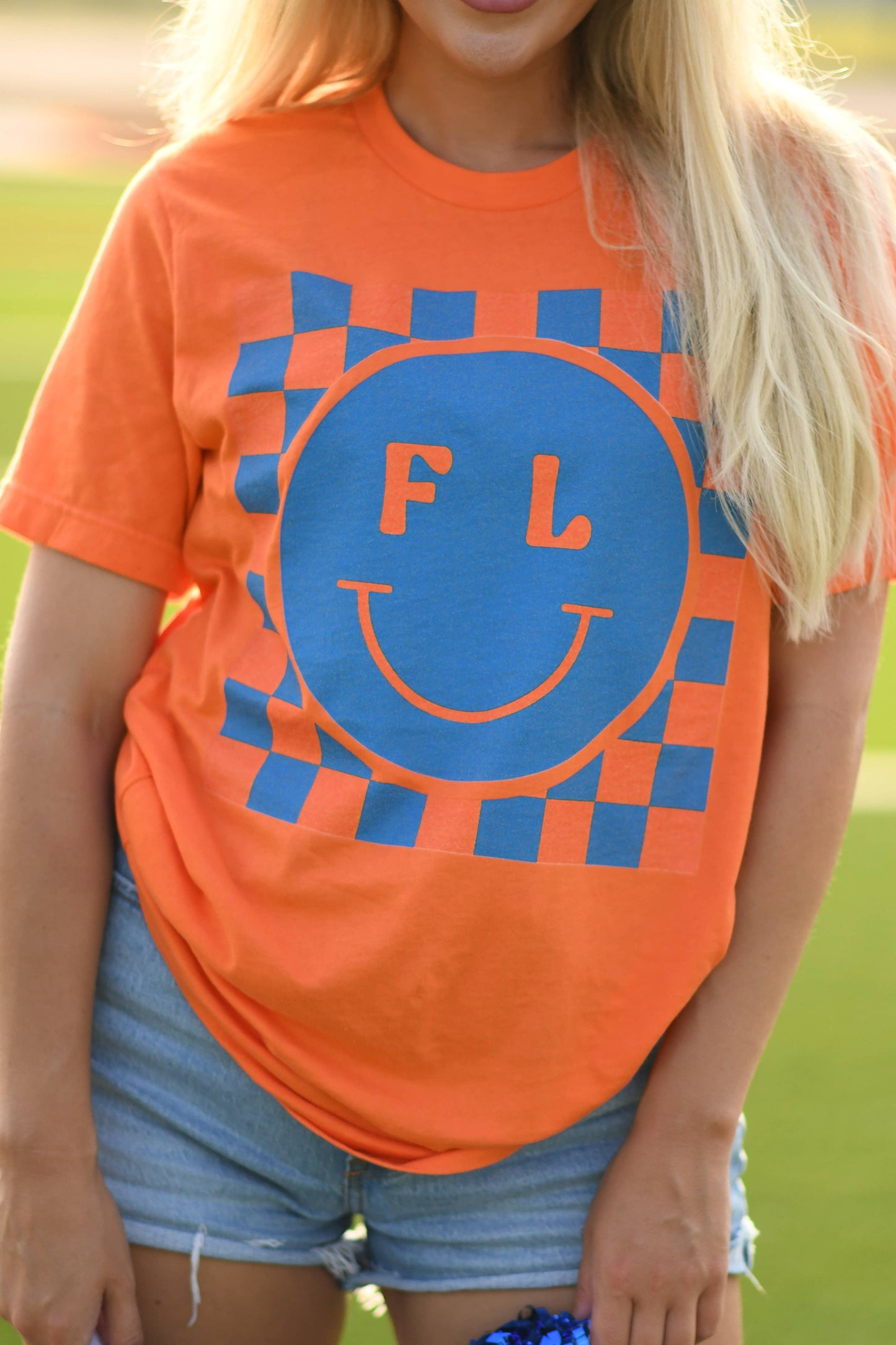 Florida Checker Smiley Tee