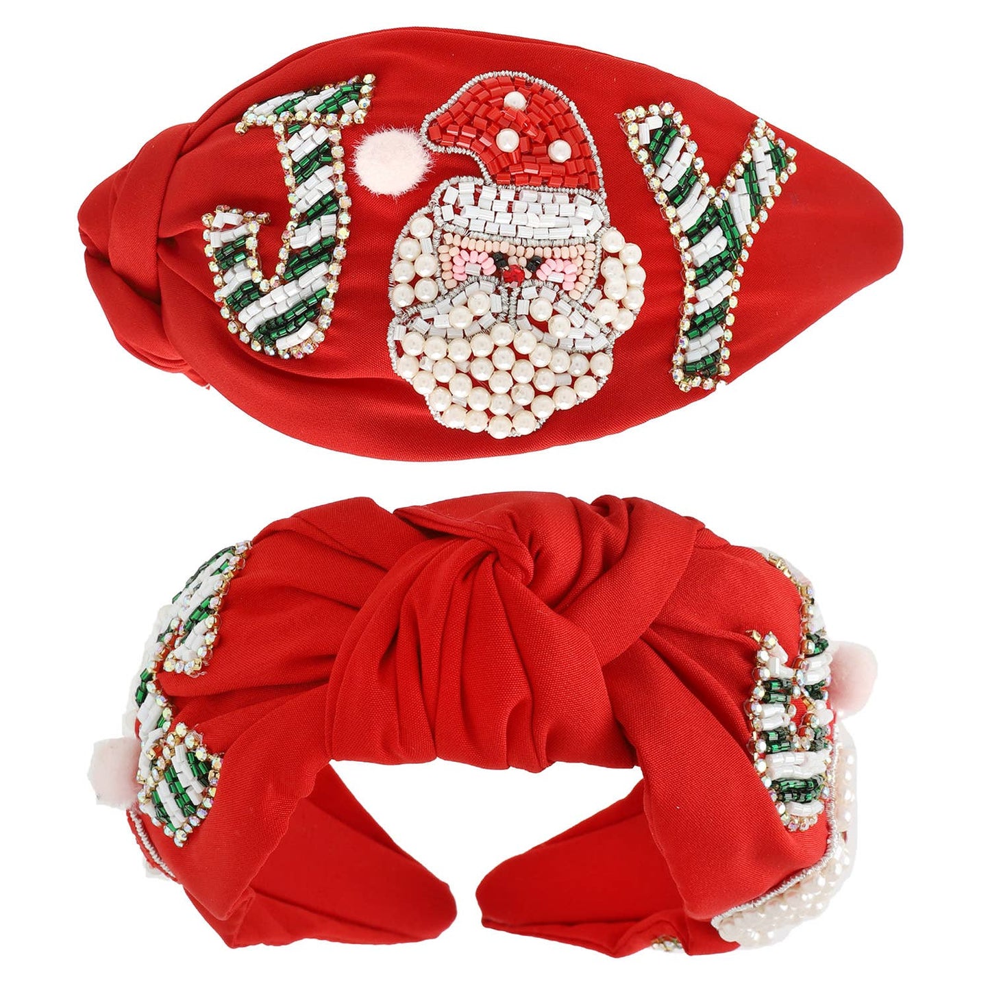 Christmas Joy Jeweled Top Knotted Headband