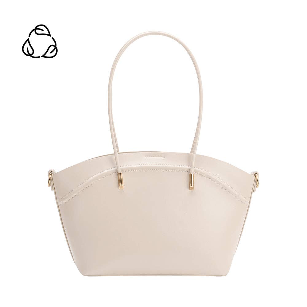Hazel Ivory Recycled Vegan Leather Tote Bag