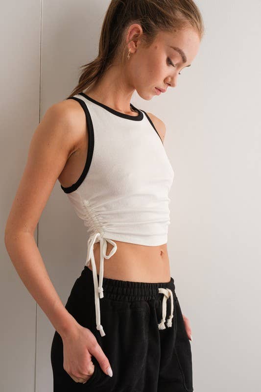 Kendall Side Tie Shirred Tank