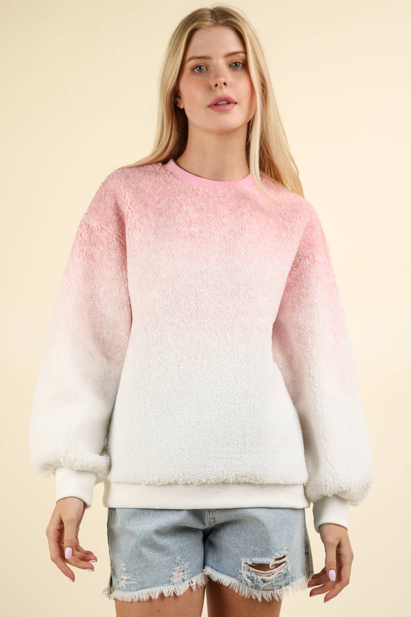 Ombre Sherpa Pullover