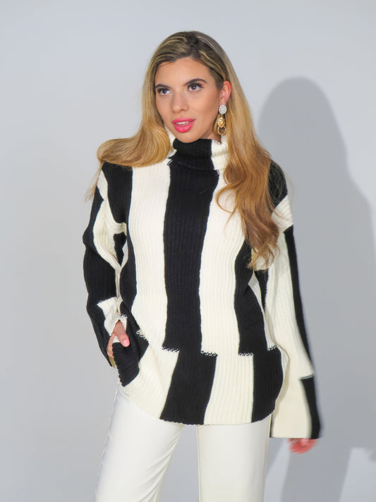 Abstract Stripe Sweater