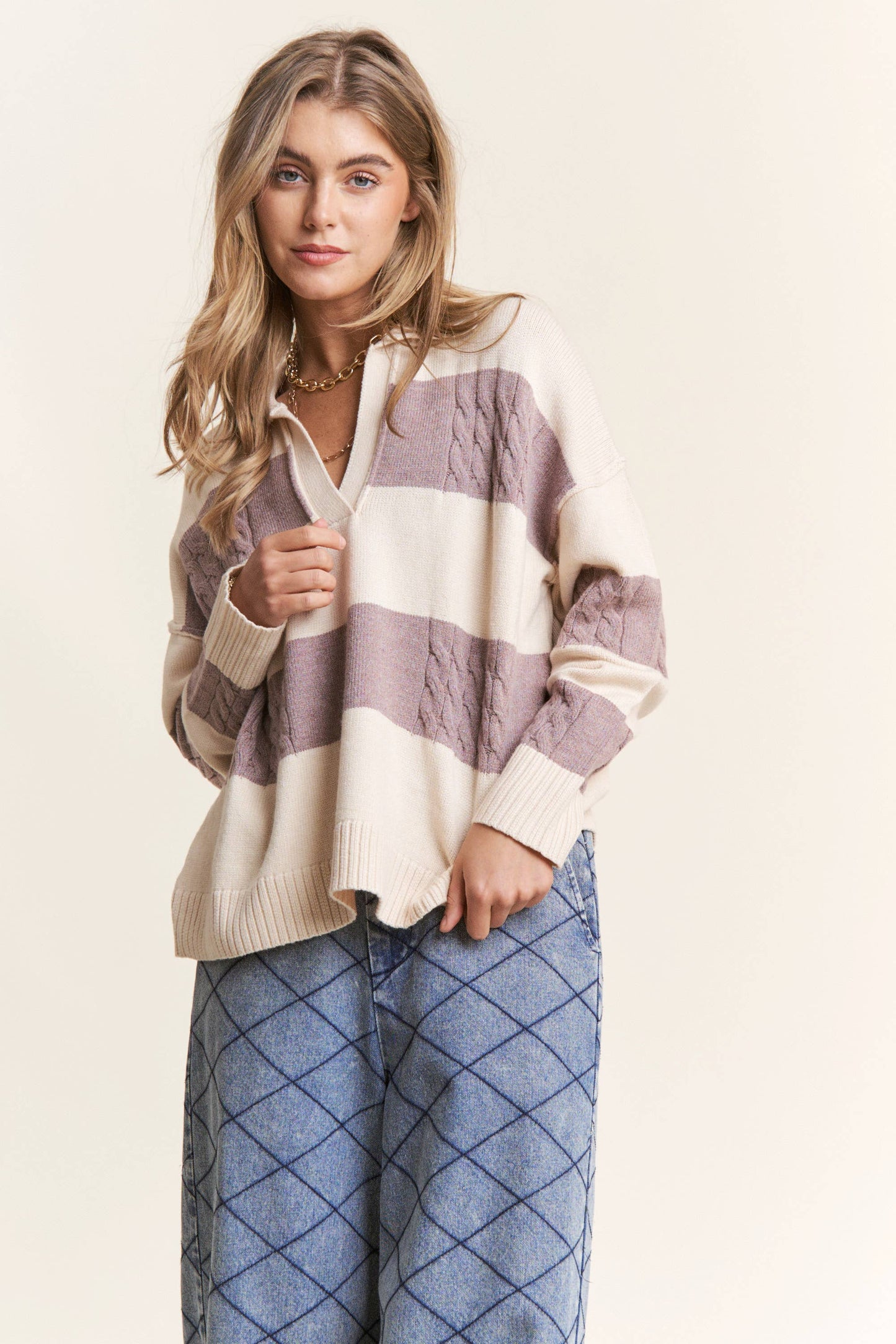 Snuggled Up Johnny Collar Sweater